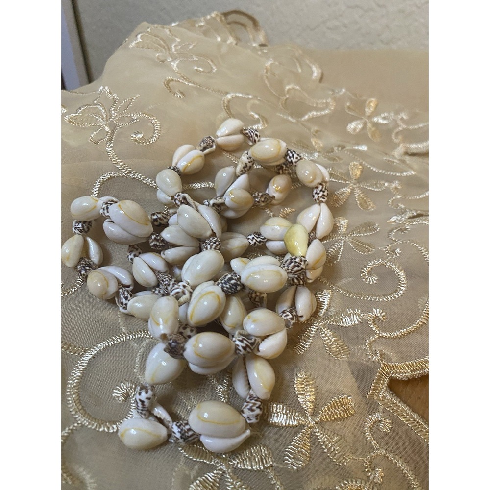 Vintage Bohemian Beach Style Sea Shell Beaded Necklace Long - Picture 2 of 4
